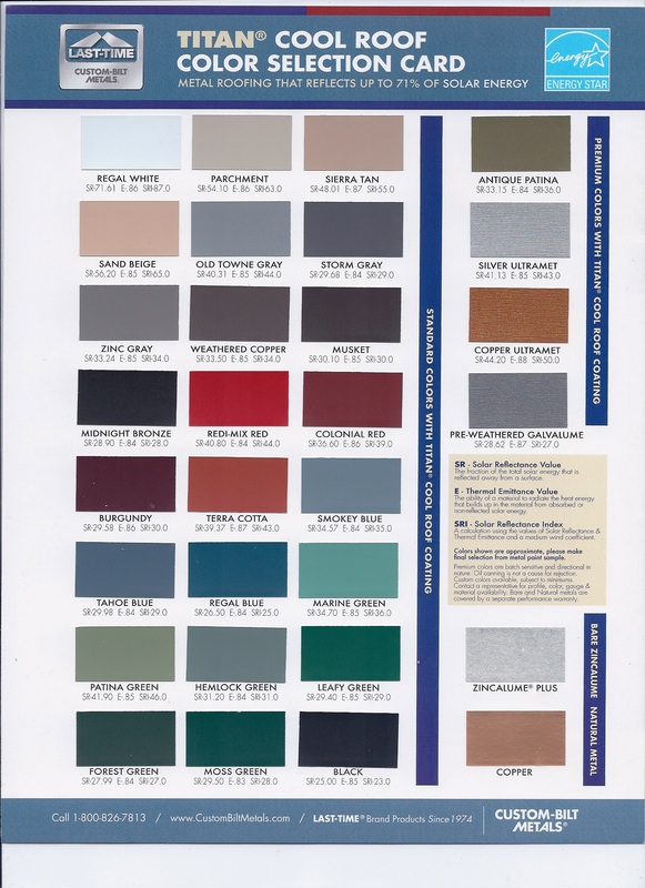Custom Bilt Metals Color Chart